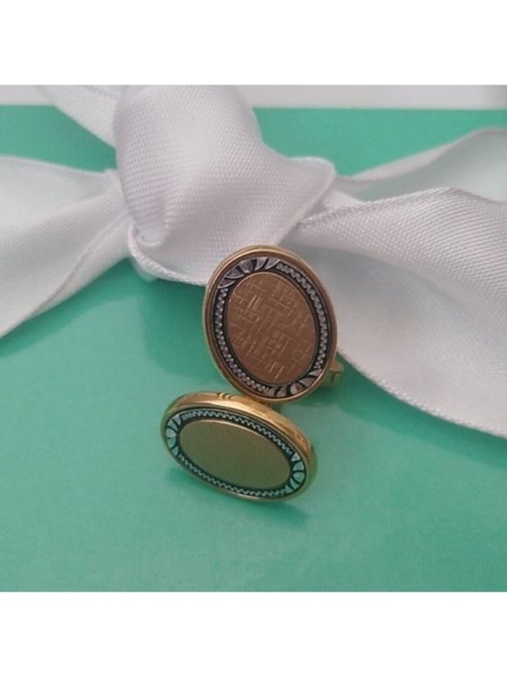 Vintage Gold Plated Hand Etched Cuff Links